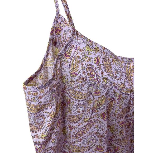 J. Crew Ruffle Tank Top Pink Paisley Large NWT Babydoll Cami Y2K Fairy Cottage - Picture 7 of 9